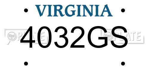 4032GS Virginia License Plate