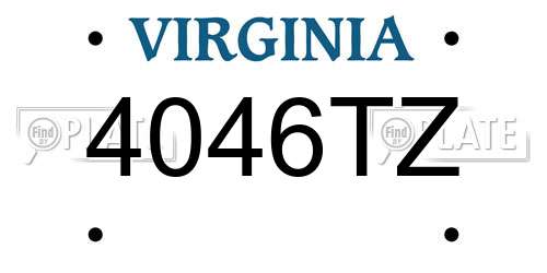 4046TZ Virginia License Plate