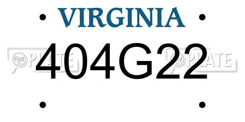 404G22 Virginia License Plate