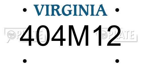 404M12 Virginia License Plate