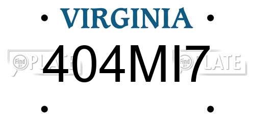 404MI7 Virginia License Plate