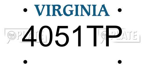 4051TP Virginia License Plate