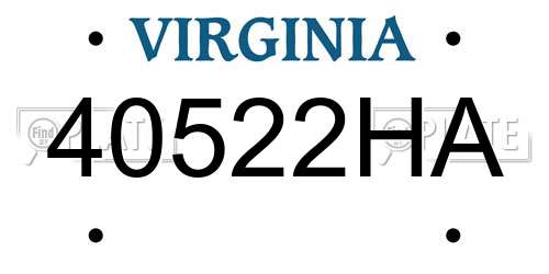 40522HA Virginia License Plate