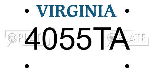 4055TA Virginia License Plate