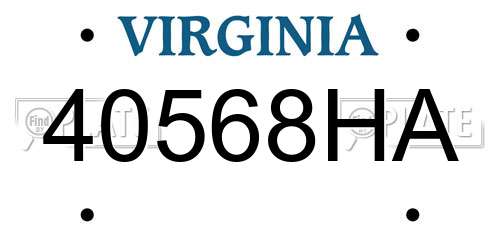 40568HA Virginia License Plate