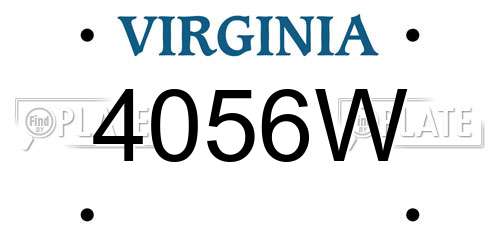 4056W Virginia License Plate