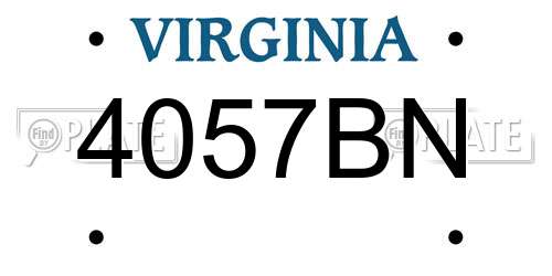 4057BN Virginia License Plate