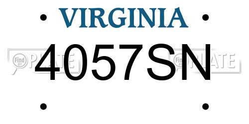 4057SN Virginia License Plate