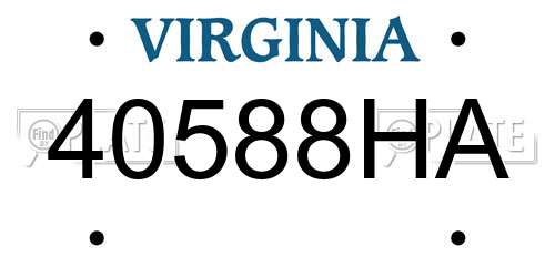 40588HA Virginia License Plate
