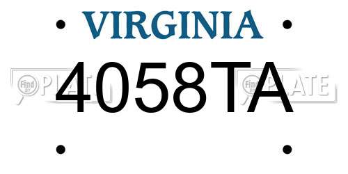 4058TA Virginia License Plate