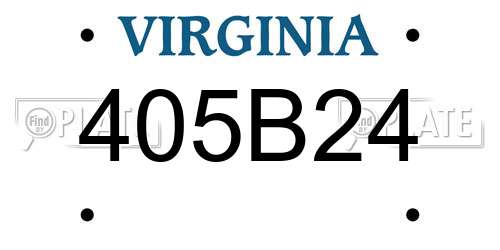 405B24 Virginia License Plate