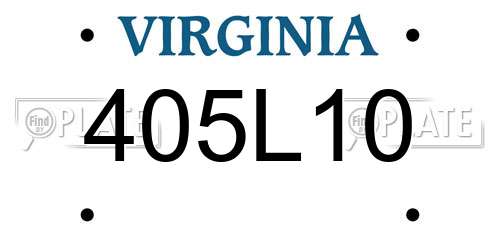 405L10 Virginia License Plate