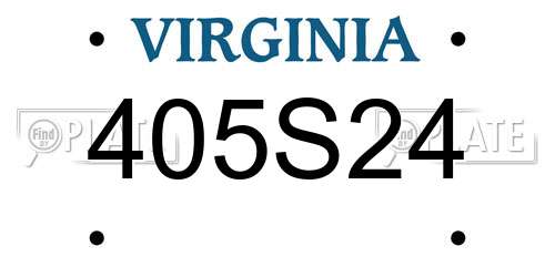 405S24 Virginia License Plate