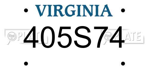 405S74 Virginia License Plate