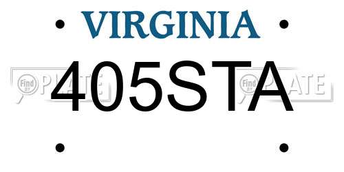 405STA Virginia License Plate