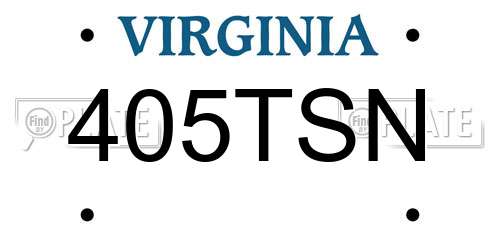 405TSN Virginia License Plate
