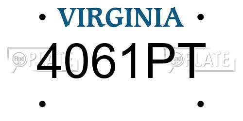 4061PT Virginia License Plate