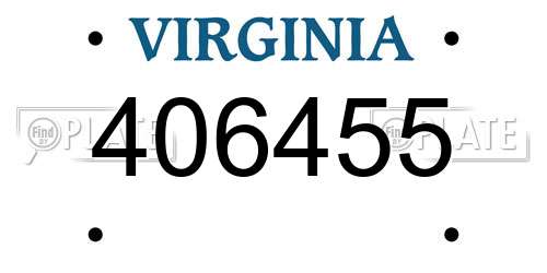 406455 Virginia License Plate