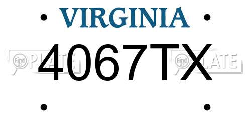 4067TX Virginia License Plate
