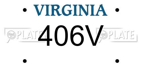 406V Virginia License Plate