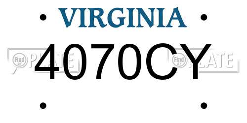 4070CY Virginia License Plate
