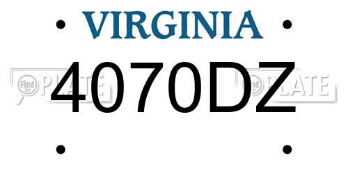 4070DZ Virginia License Plate