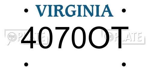 4070OT Virginia License Plate