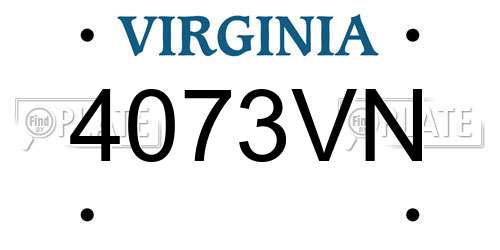 4073VN Virginia License Plate