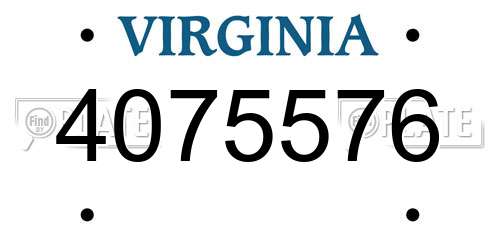 4075576 Virginia License Plate