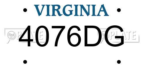 4076DG Virginia License Plate
