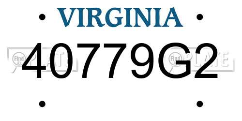 40779G2 Virginia License Plate