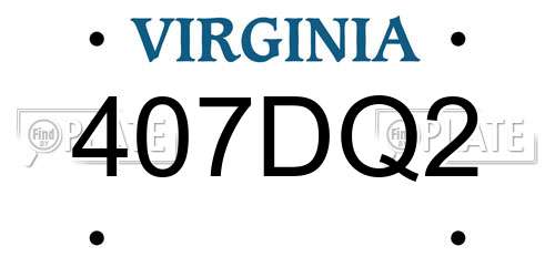 407DQ2 Virginia License Plate