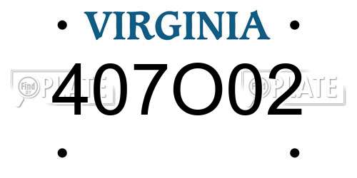 407O02 Virginia License Plate