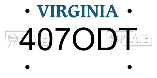 407ODT Virginia License Plate