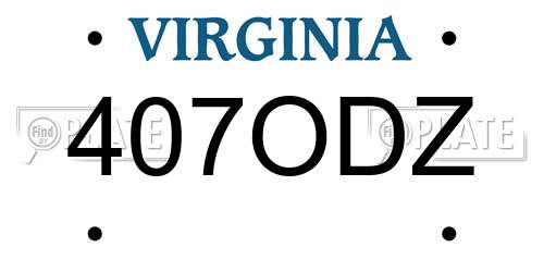 407ODZ Virginia License Plate