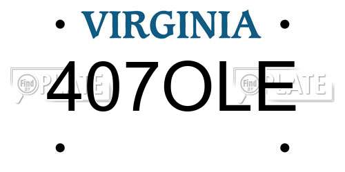 407OLE Virginia License Plate