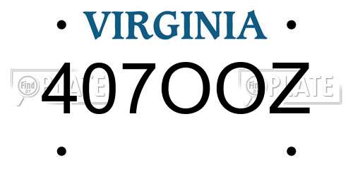 407OOZ Virginia License Plate