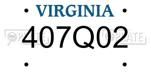 407Q02 Virginia License Plate