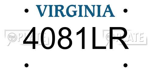 4081LR Virginia License Plate