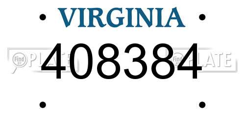 408384 Virginia License Plate