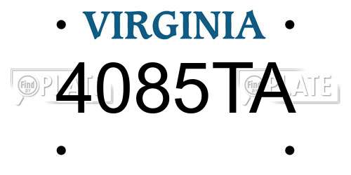 4085TA Virginia License Plate