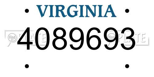 4089693 Virginia License Plate