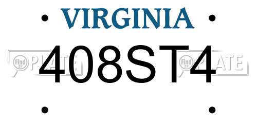 408ST4 Virginia License Plate