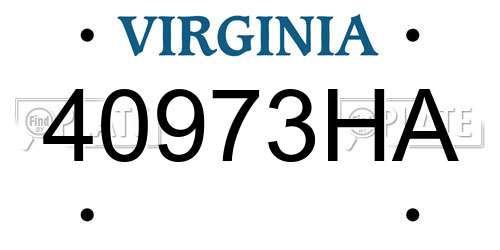 40973HA Virginia License Plate