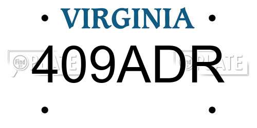 409ADR Virginia License Plate