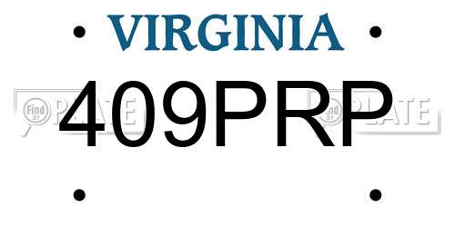 409PRP Virginia License Plate