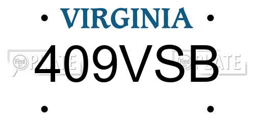 409VSB Virginia License Plate