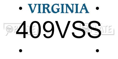 409VSS Virginia License Plate