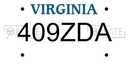 409ZDA Virginia License Plate