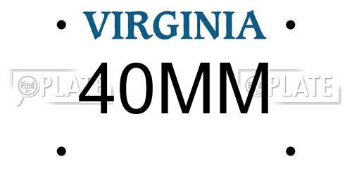 40MM Virginia License Plate